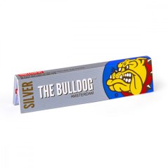 The Bulldog ორიგინალი ვერცხლისფერი King Size Slim Rolling Papers + Tips
