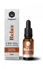 Happease Relax CBD Oil Tropical Sunrise, 20% CBD, 2000 mg, 10 ml