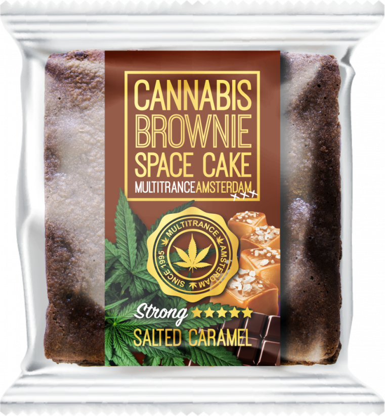 Brownie tal-Karamell Immellaħ tal-Cannabis (Togħma Sativa qawwija) - Kartuna (24 pakkett)