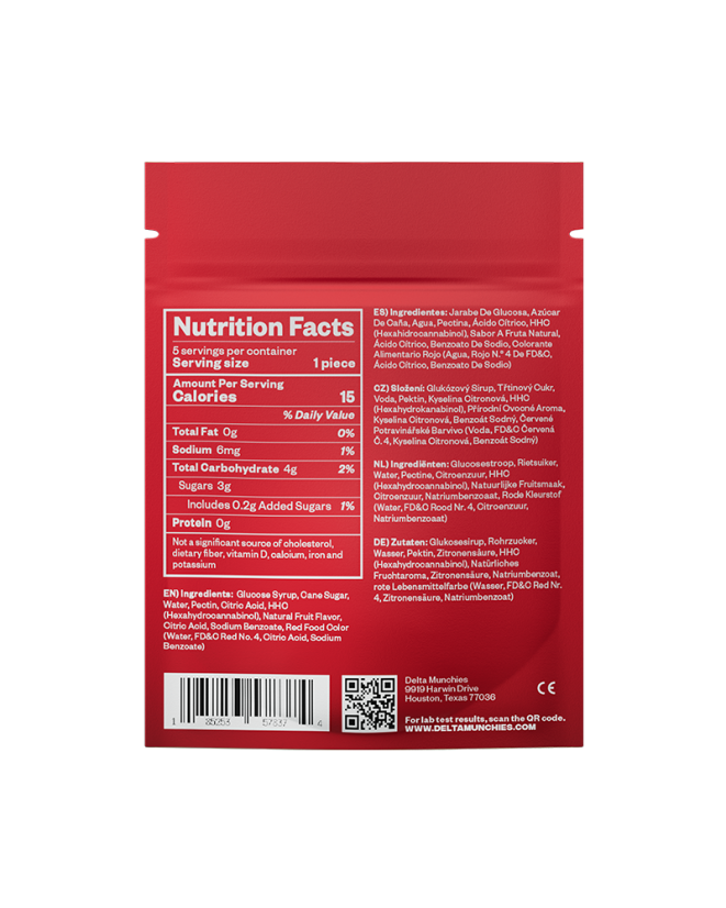 Delta Munchies Fruit Punch HHC kummikommid, 125 mg, 5 tk