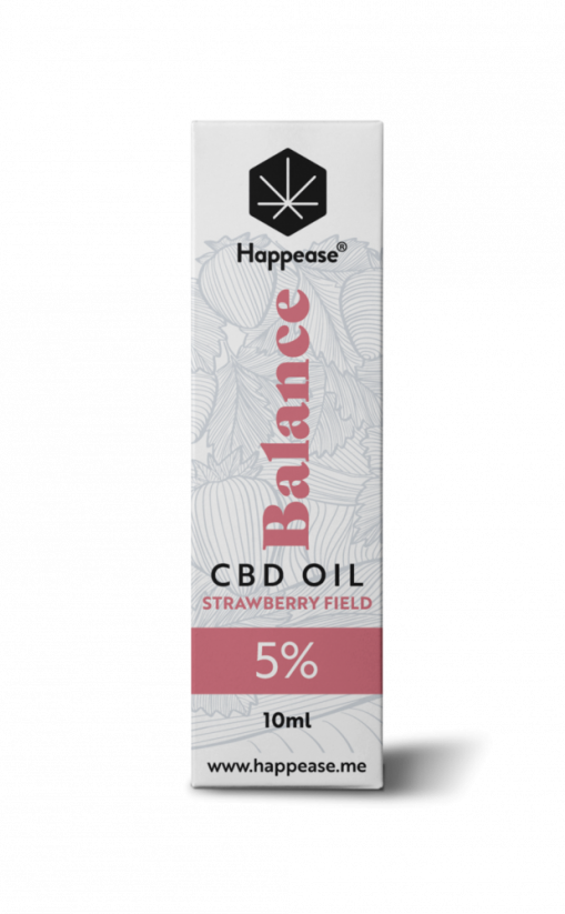 Happease Balance CBD Olejek Strawberry Field, 5 % CBD, 500 mg, 10 ml