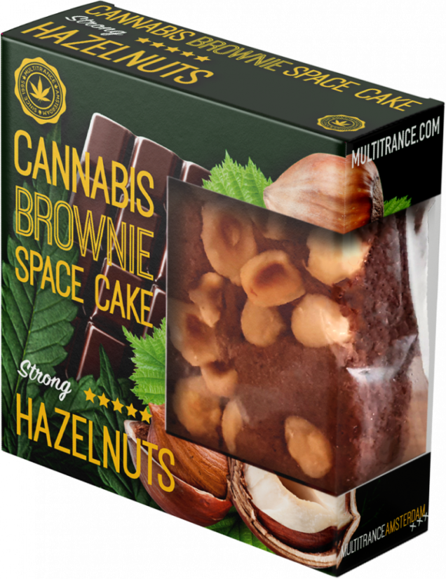 Kannabis Heslihnetu Brownie Deluxe pakkning (sterkt Sativa bragð) - Askja (24 pakkar)