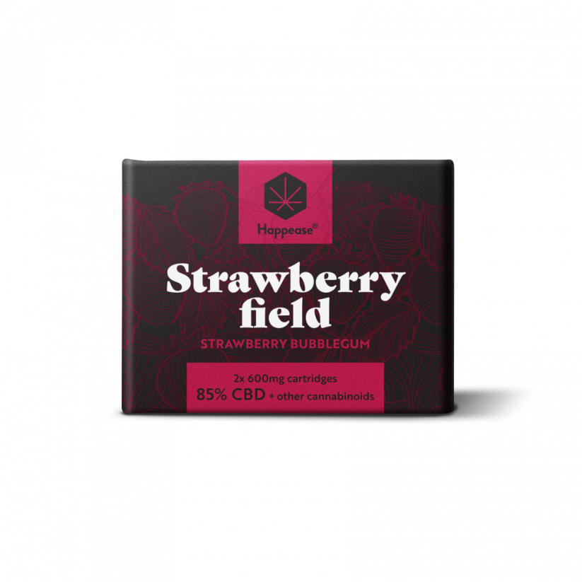 Happease Strawberry Field cartridge 1200 mg, 85% CBD, 2 pcs x 600 mg