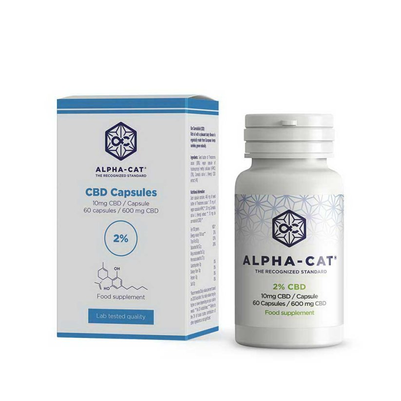 Alpha-CAT CBD Capsules 60x10mg, 600 mg