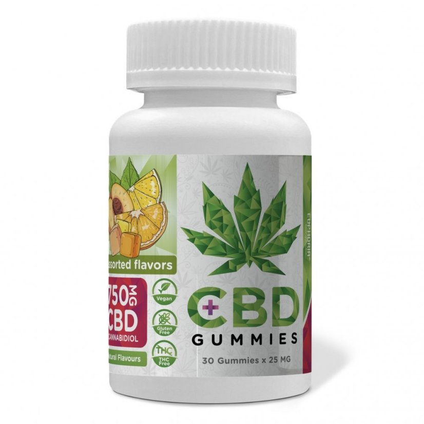 Euphoria CBD Gummies Mix 750 mg CBD, 30 szt. x 25 mg