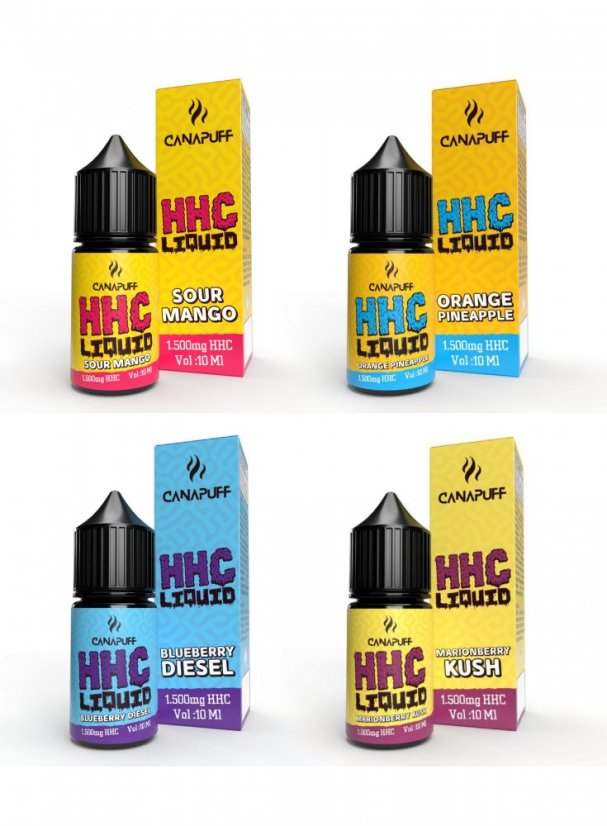 Canapuff HHC Liquids, All in One Set - 4 príchute x 10 ml