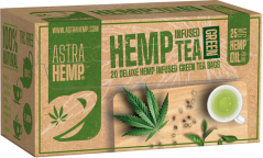 Astra Hemp Green Tea 25 mg di olio di canapa (scatola da 20 bustine di tè)