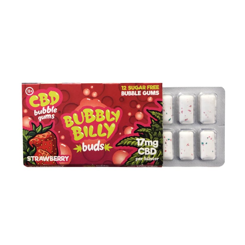 Konoplja Bubbly Billy Žvečilni gumi, Brez THC, 17mg CBD