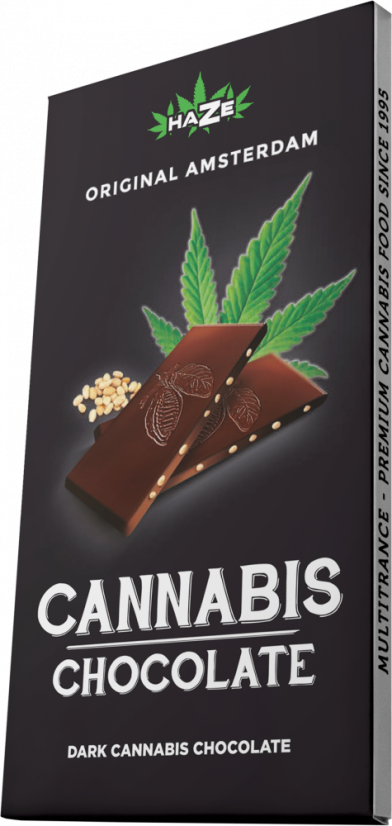 HaZe Cannabis Tmavá Čokoláda s konopnými semínky, 15 kusů v boxu
