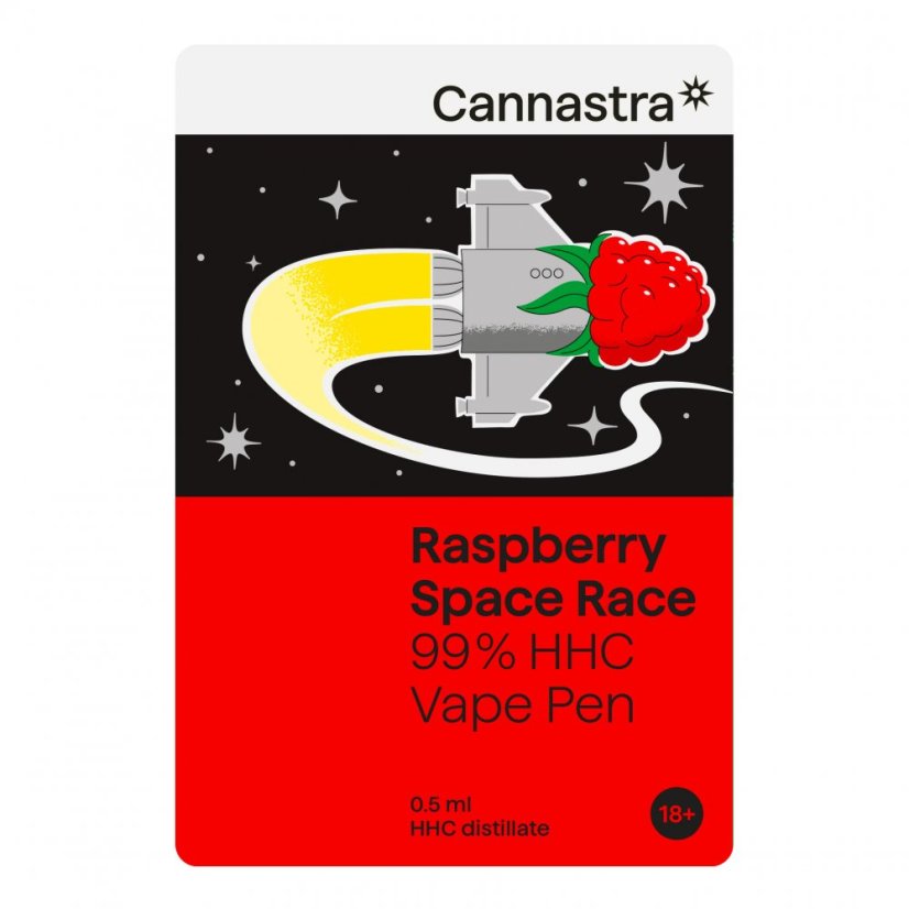 Cannastra HHC Vape Pen Raspberry Space Race, 99 % HHC, 0,5 ml