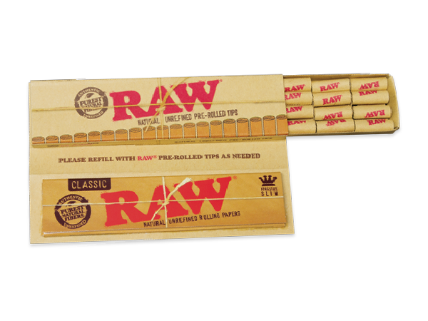 RAW Цлассиц Мастерпиеце Кингсизе Слим папири са унапред упакованим филтерима
