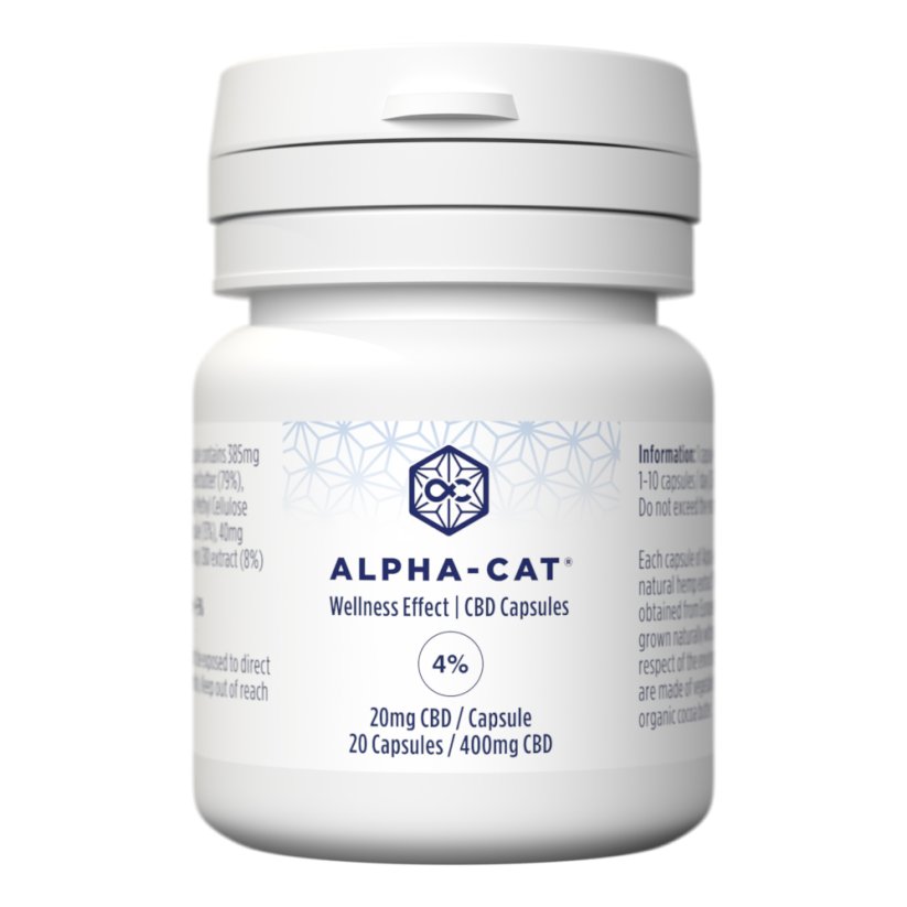Alpha-CAT Konopné CBD kapsle 20x20mg, 400 mg