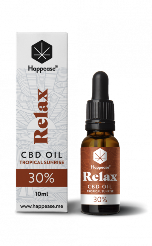 Happease Relax Tropical Sunrise CBD-öl, 30 % CBD, 3000 mg, (10 ml)