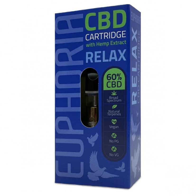 Euphoria CBD-kasetti Rentoutua 300 mg, 0,5 ml