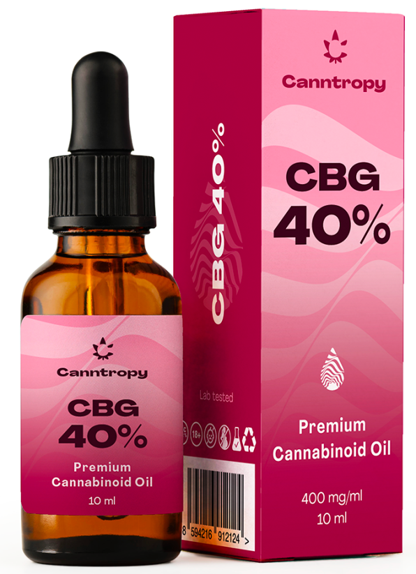 Canntropy CBG プレミアム カンナビノイド オイル - 40 %、4000 mg、10 ml
