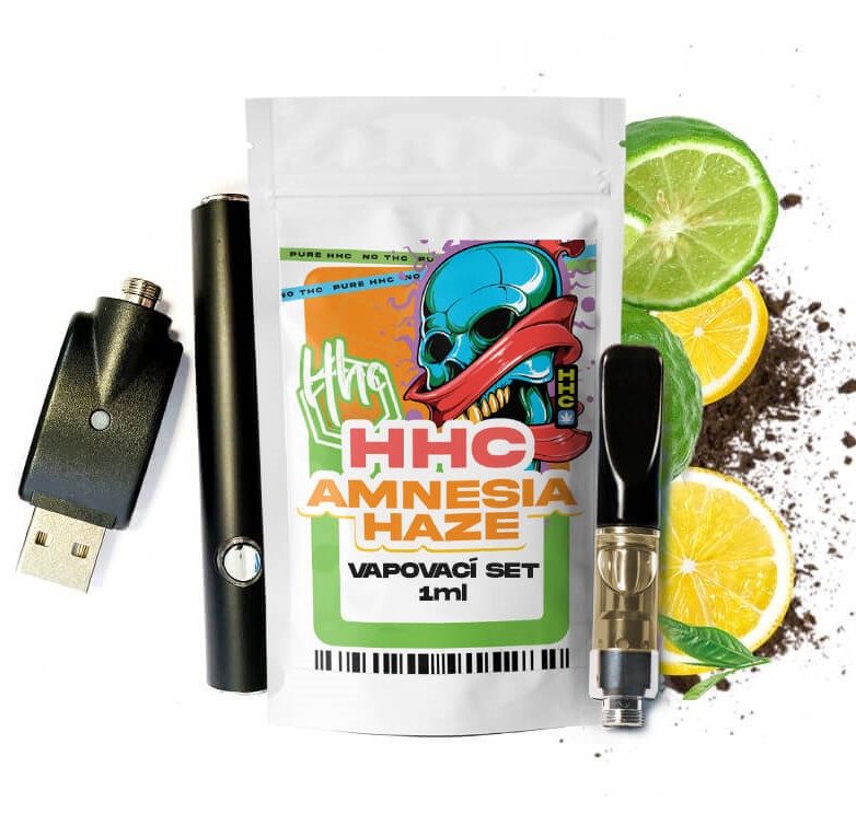 Czech CBD HHC-sett batteri + kassett Amnesi Haze, 94 %, 1 ml
