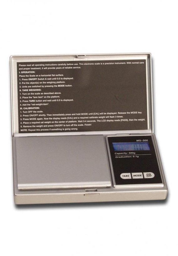 BLscale Digital Scale tare function - Silver 0,1-500g