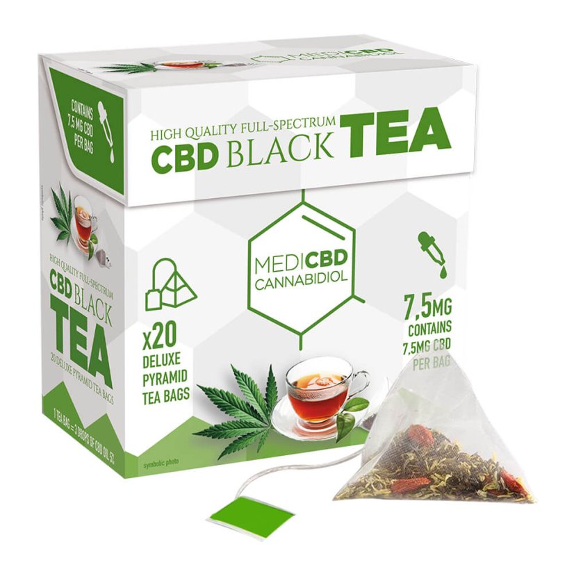 MediCBD Herbata czarna - torebki piramidki z CBD, 30g