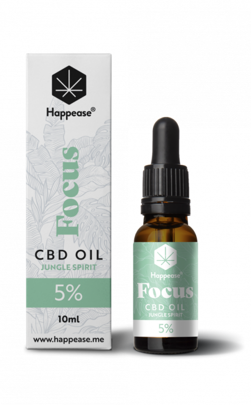 Happease Focus CBD-olja Jungle Spirit, 5% CBD, 500 mg, 10 ml