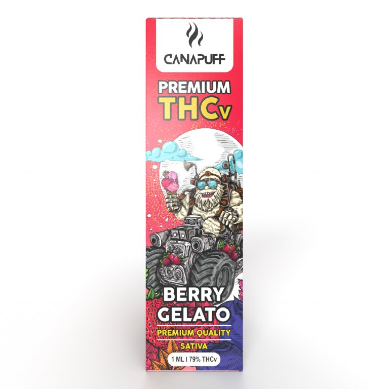 CanaPuff Berry Gelato 79 % THCv - Pluma vaporizador desechable, 1 ml