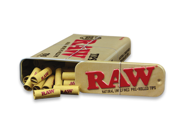 RAW Pre-rolled Tips Tin (100 buc.) - BOX, cutii de 6 buc.