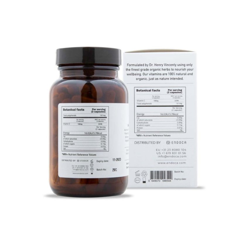 Endoca Organic Vitamin C, 60 capsules