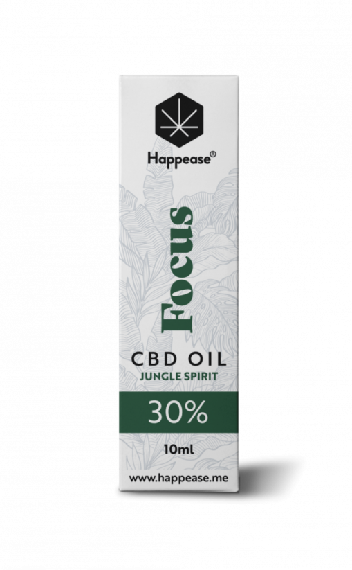 Happease Фокус CBD Oil Дух джунглів, 30% CBD, 3000mg, 10 ml