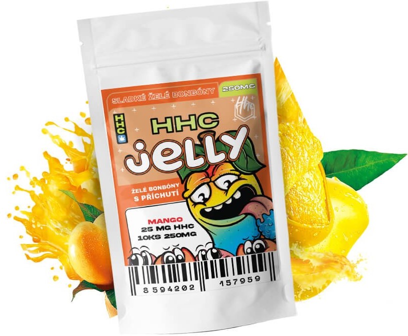 Češki CBD HHC Jelly Mango 250 mg, 10 kosov x 25 mg