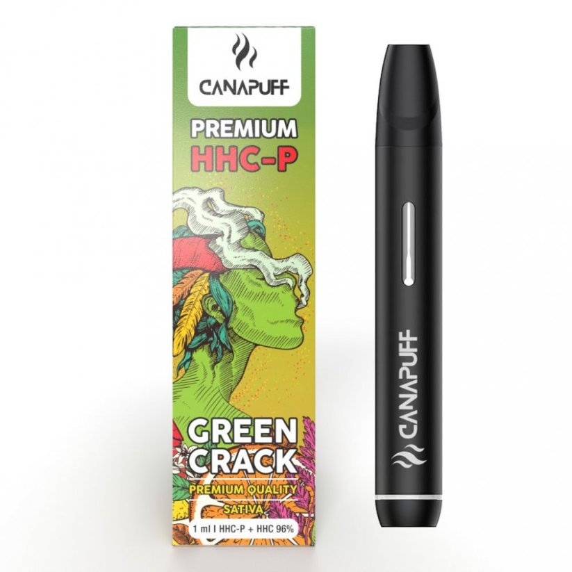 CanaPuff GREEN CRACK 96 % HHCP - Vienreizlietojamais vape pildspalva, 1 ml