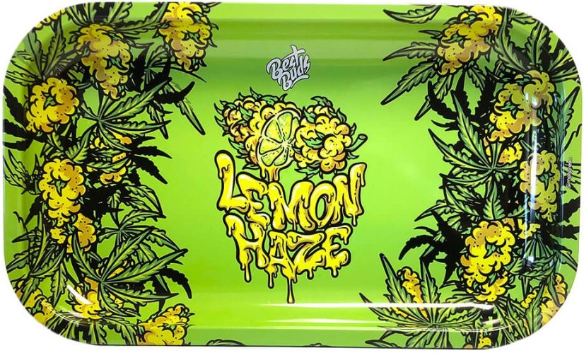 Best Buds Lemon Haze Metall-Rolltablett lang, 16 x 27 cm