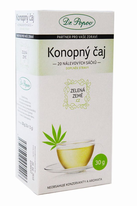 Zelena Zeme CBD Kanapių arbata porcijomis 30 g, 1,6 % CBD