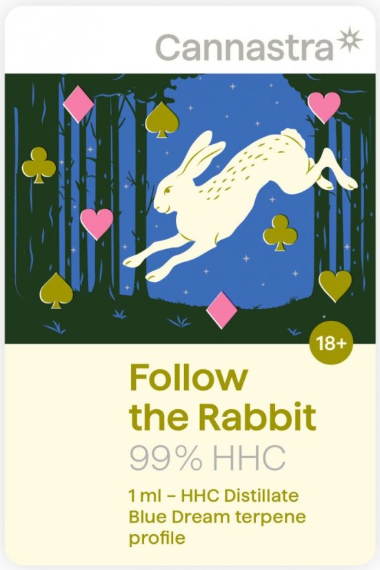 Cannastra HHC-patron Follow the Rabbit (Blue Dream), 99 %, 1 ml