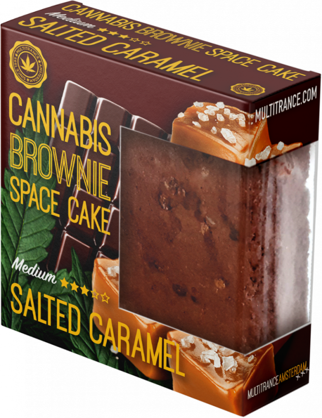 Opakowanie Cannabis Salted Caramel Brownie Deluxe (o smaku średniej sativy) - karton (24 opakowania)