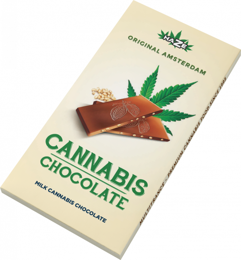 HaZe Cannabis Milchschokolade - Karton (15 Riegel)