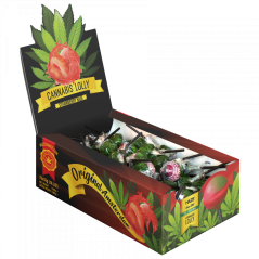 Piruletas Cannabis Strawberry Haze - Caja expositora (70 piruletas)