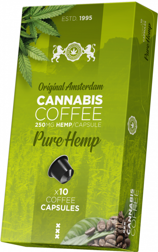 Cannabis kaffekapsler (250 mg hamp) - kartong (10 esker)