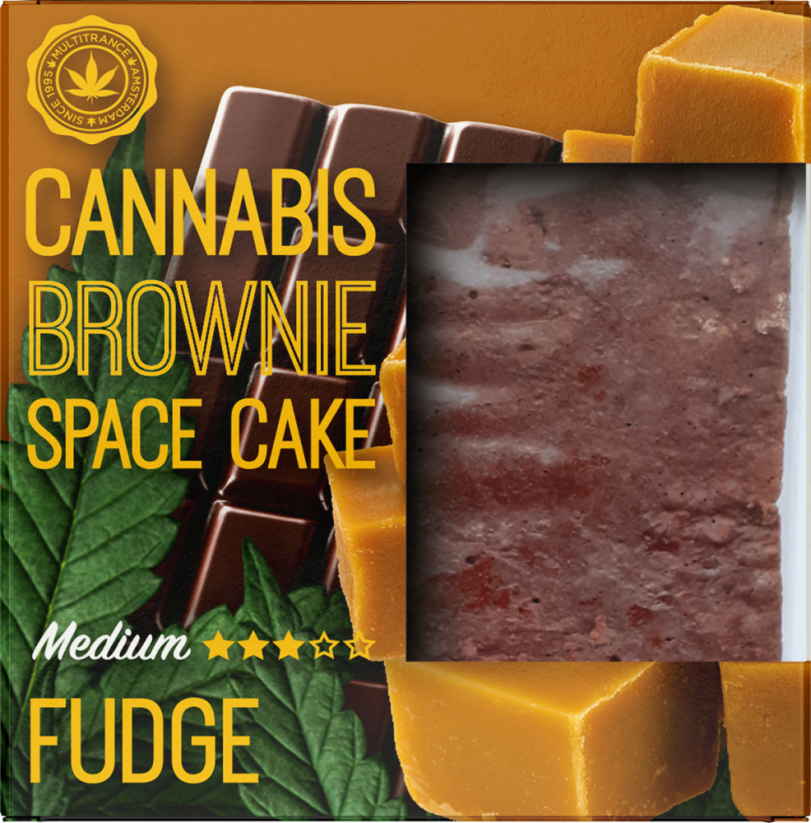 Opakowanie Cannabis Fudge Brownie Deluxe (o smaku średniej sativy) - karton (24 opakowania)