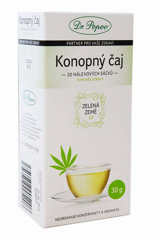 Zelena Zeme CBD Kanapių arbata porcijomis 30 g, 1,6 % CBD