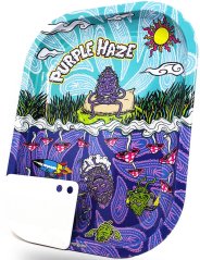 Best Buds Purple Haze Малка метална валцуваща тава с магнитна карта за мелница