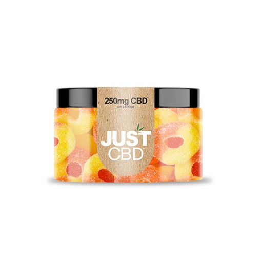 JustCBD Gummies Perzikringen 250 mg - 3000 mg CBD