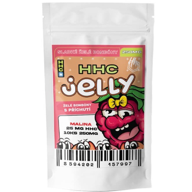 CBD tchèque HHC Jelly Raspberry 250 mg, 10 pcs x 25 mg