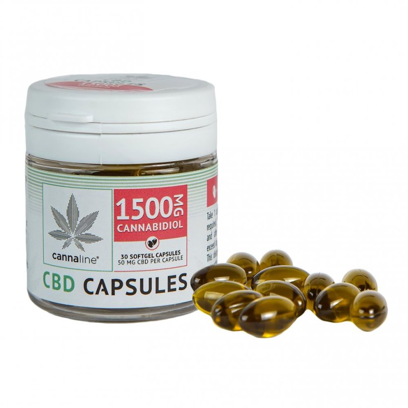 Cannaline CBD ソフトジェル カプセル - 1500mg CBD、30 x 50 mg