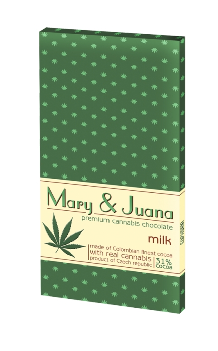 Euphoria Marija & Juana pieno šokolado su kanapėmis sėklos (32 % kakava), 80 g