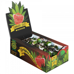 Piruletas Cannabis Watermelon Kush - Caja expositora (70 piruletas)