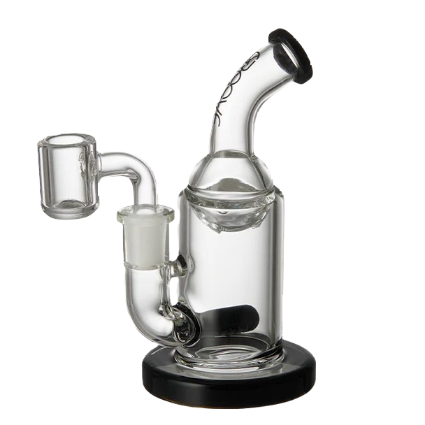 Groove Micro Tube Glass Rig, Clear and Black