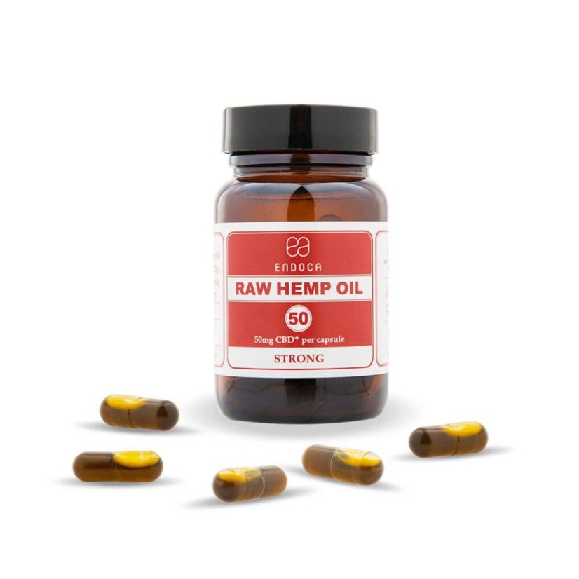 Endoca RAW Hennepoliecapsules 1500 mg CBD + CBDa, 30 stuks
