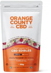 Orange County CBD-kirsebær, grab bag, 200 mg CBD, 8 stk, 50 g