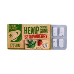 Hemp Planet hampatuggummi med jordgubbssmak, 17 mg CBD, 17 g