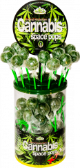 Haze Cannabis XXL Space Pops – výstavný kontajner (70 lízaniek)