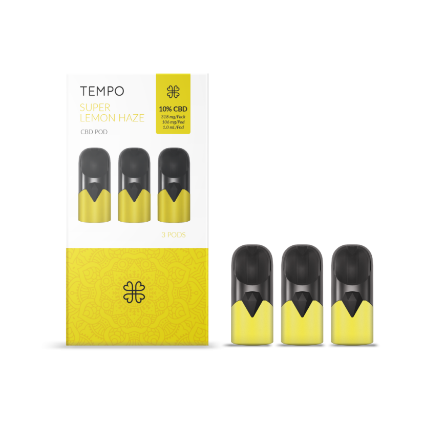Harmony Tempo 3-Pods Embalar - Súper neblina de limón, 318 mg CDB